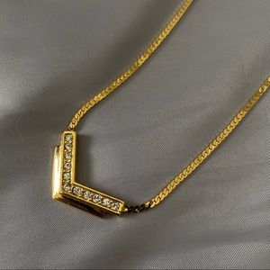 Napier gold necklace with rhinestones